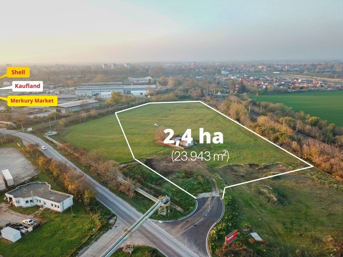 INVESTIČNÁ PRÍLEŽITOSŤ – Strategicky umiestnený pozemok o výmere 23.943 m² v Nových Zámkoch